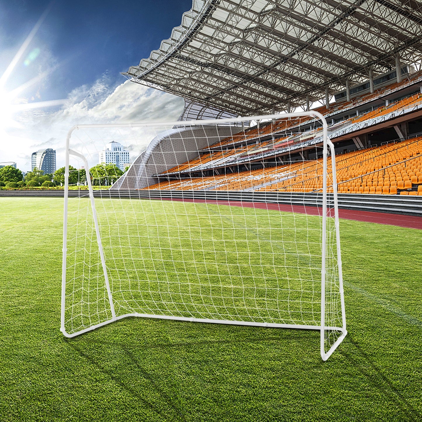Soccer Goal for Backyard with Heavy Duty Frame and Ground Stakes, White Sport Equipments at Gallery Canada