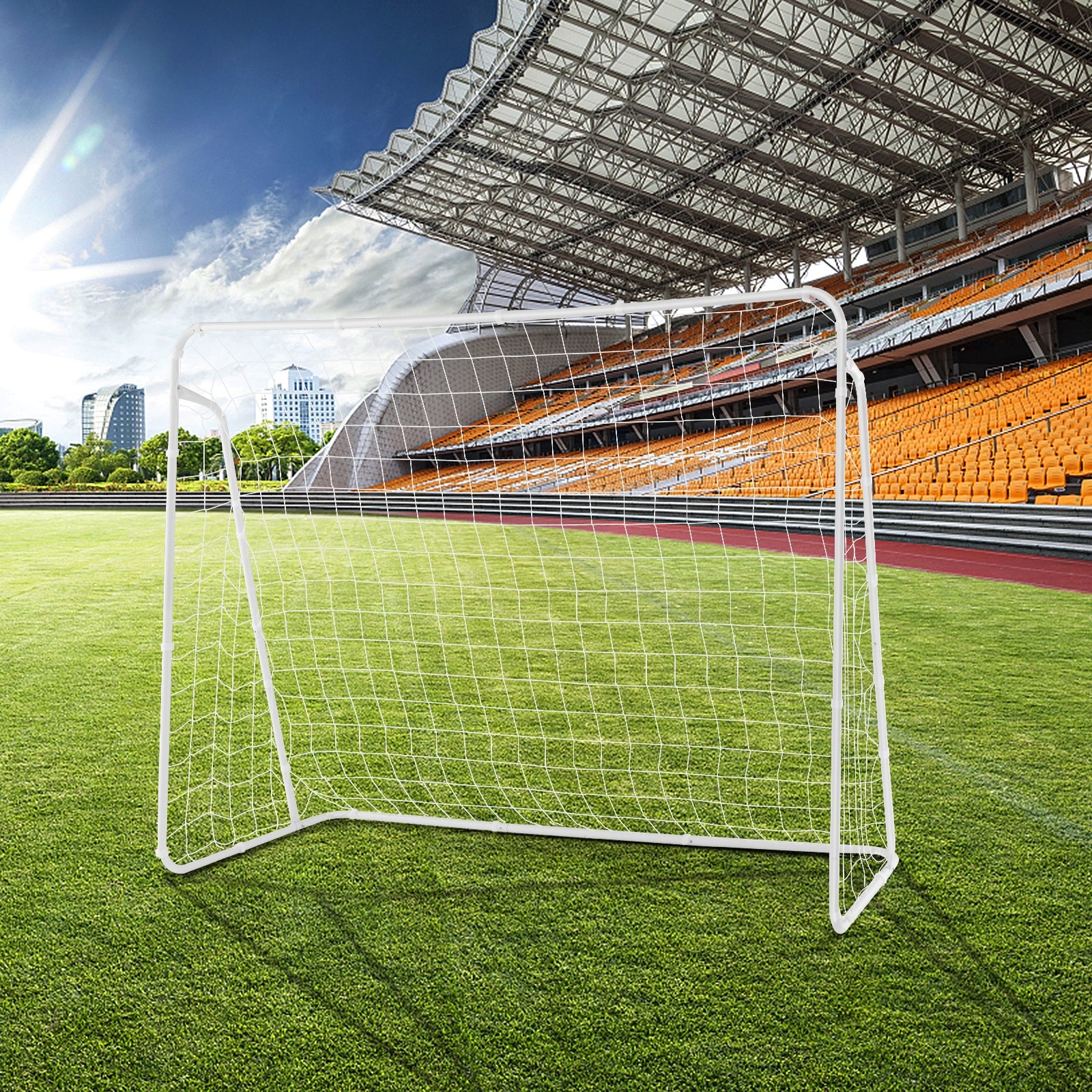 Soccer Goal for Backyard with Heavy Duty Frame and Ground Stakes, White Sport Equipments at Gallery Canada