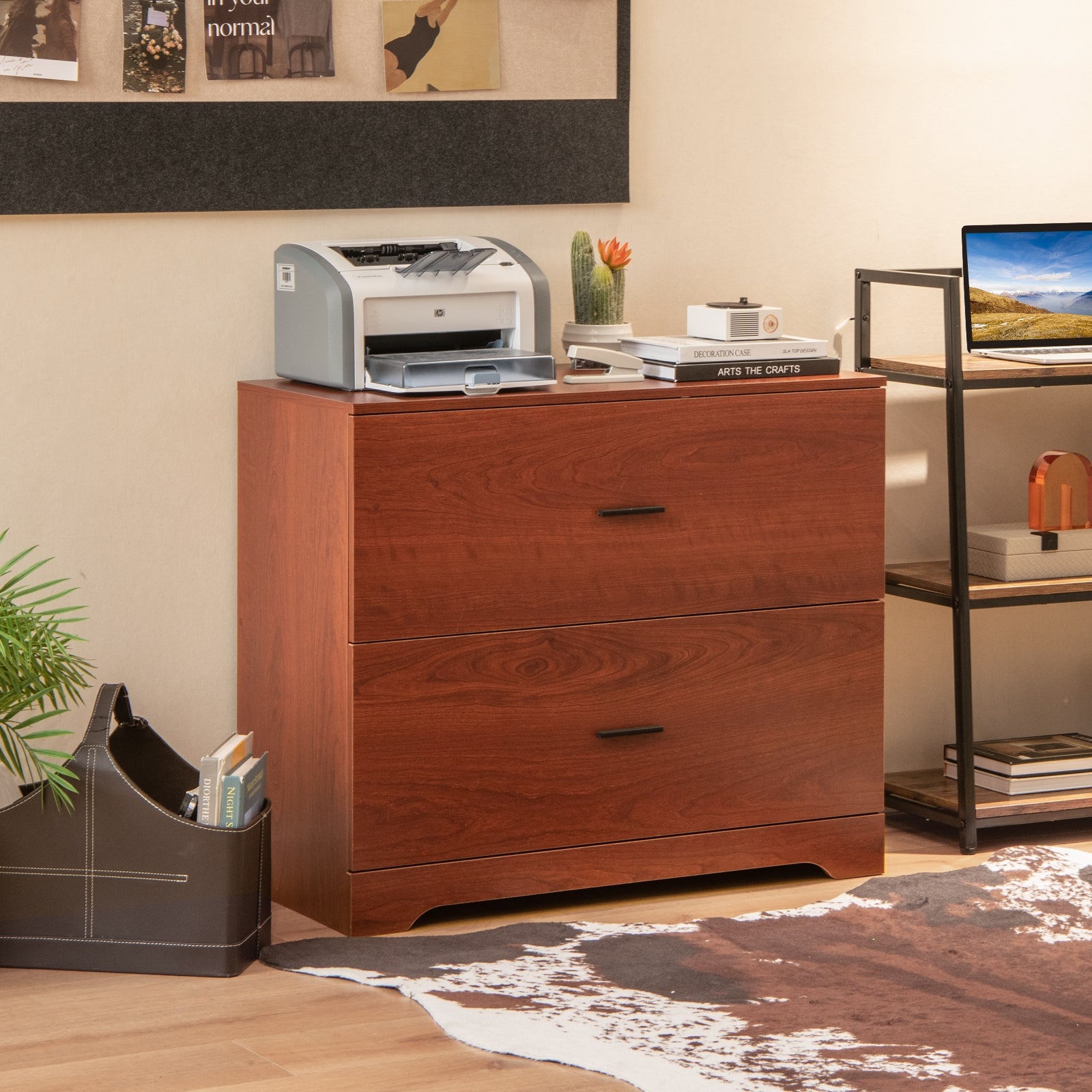 2-Drawer Lateral File Cabinet, Adjustable Bars, Walnut File Cabinets at Gallery Canada