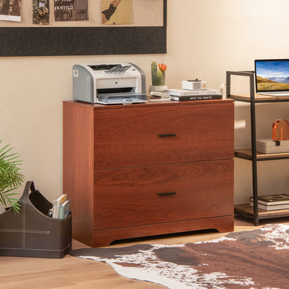 2-Drawer Lateral File Cabinet, Adjustable Bars, Walnut File Cabinets at Gallery Canada