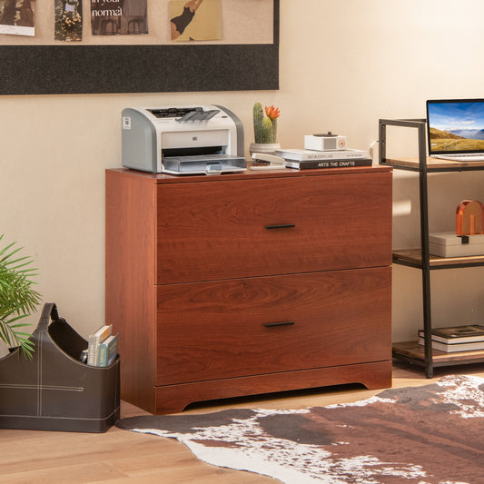2-Drawer Lateral File Cabinet, Adjustable Bars, Walnut File Cabinets Walnut at Gallery Canada