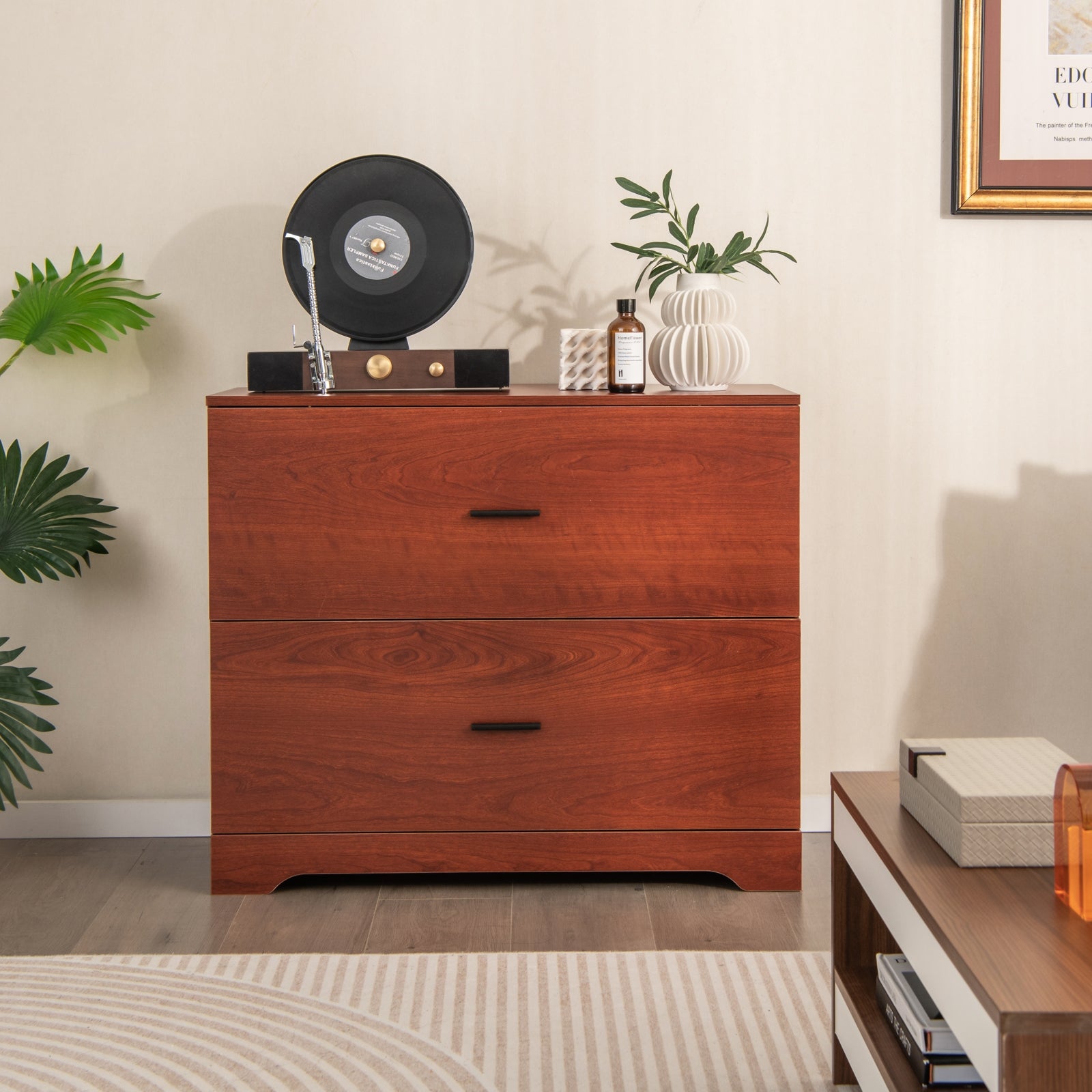 2-Drawer Lateral File Cabinet, Adjustable Bars, Walnut File Cabinets at Gallery Canada