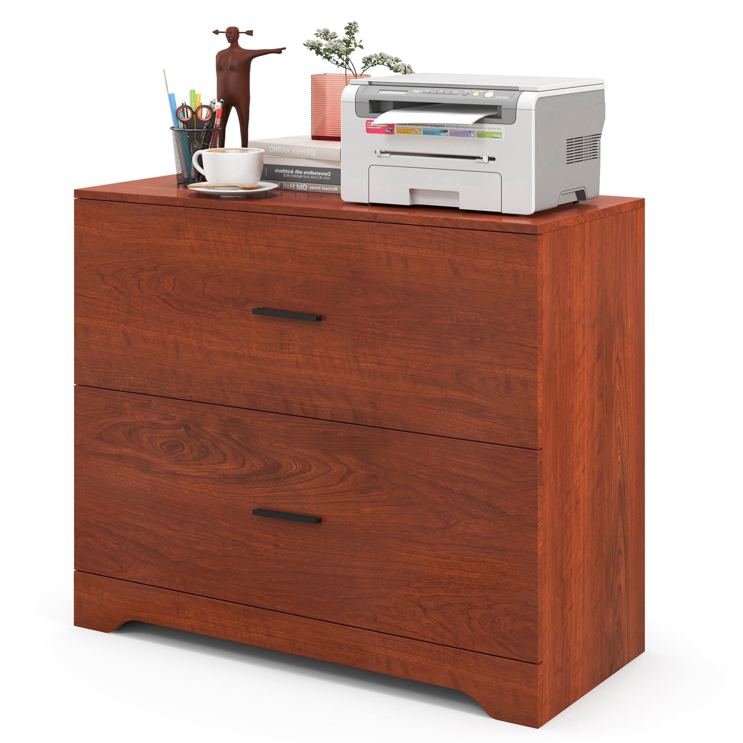 2-Drawer Lateral File Cabinet, Adjustable Bars, Walnut File Cabinets at Gallery Canada