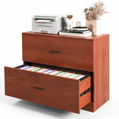 2-Drawer Lateral File Cabinet, Adjustable Bars, Walnut File Cabinets at Gallery Canada