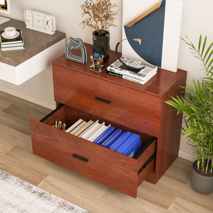 2-Drawer Lateral File Cabinet, Adjustable Bars, Walnut File Cabinets at Gallery Canada