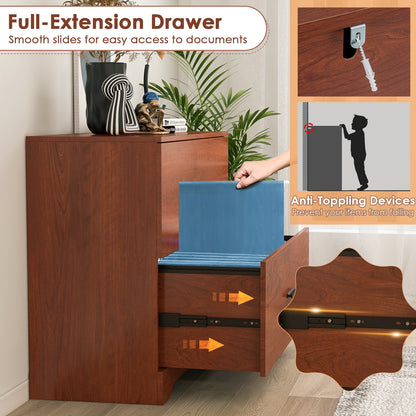 2-Drawer Lateral File Cabinet, Adjustable Bars, Walnut File Cabinets at Gallery Canada