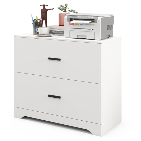 2-Drawer Lateral File Cabinet, Adjustable Bars, White