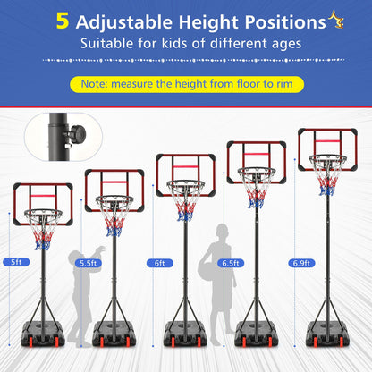 Basketball Hoop Stand 5 Feet-6.8 Feet Height Adjustable, Black Sport Equipments at Gallery Canada