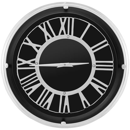 13.5/17.5 Inch Silent Wall Clock, Silver Frame-S, Black Decorative Accessories at Gallery Canada