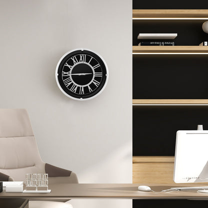 13.5/17.5 Inch Silent Wall Clock with Silver Frame-S, Black Decorative Accessories at Gallery Canada