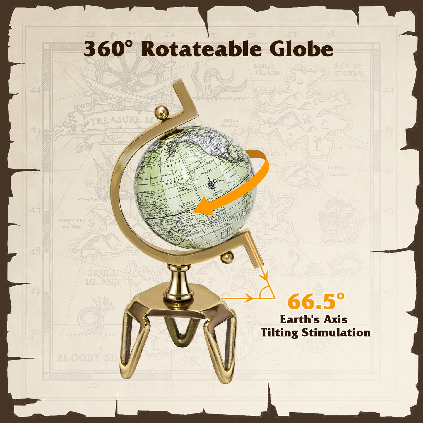 Educational Geographic 5/8/10 Inch World Globe with Triangle Metal Stand-5 inches Learning Toys at Gallery Canada