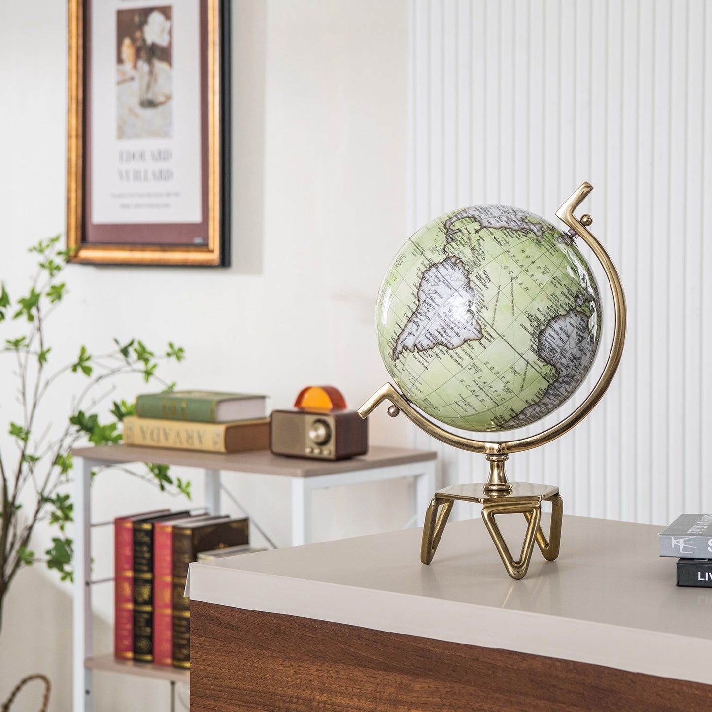 Educational Geographic 5/8/10 Inch World Globe with Triangle Metal Stand-10 inches