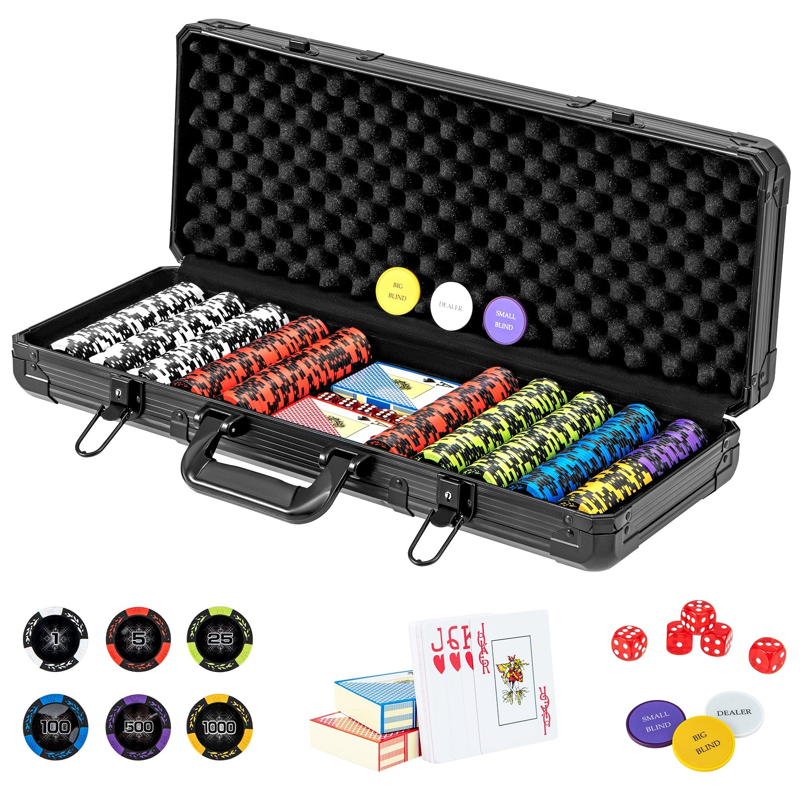 14 Gram Poker Chip Set, Black Game Room Black at Gallery Canada