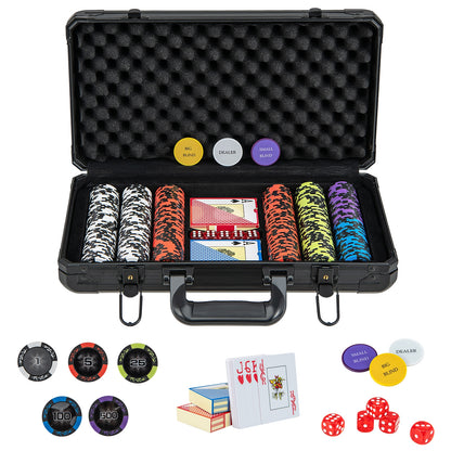14 Gram Texas Holdem Poker Chip Set 300 Pieces Claytec Chips, Black Game Room at Gallery Canada