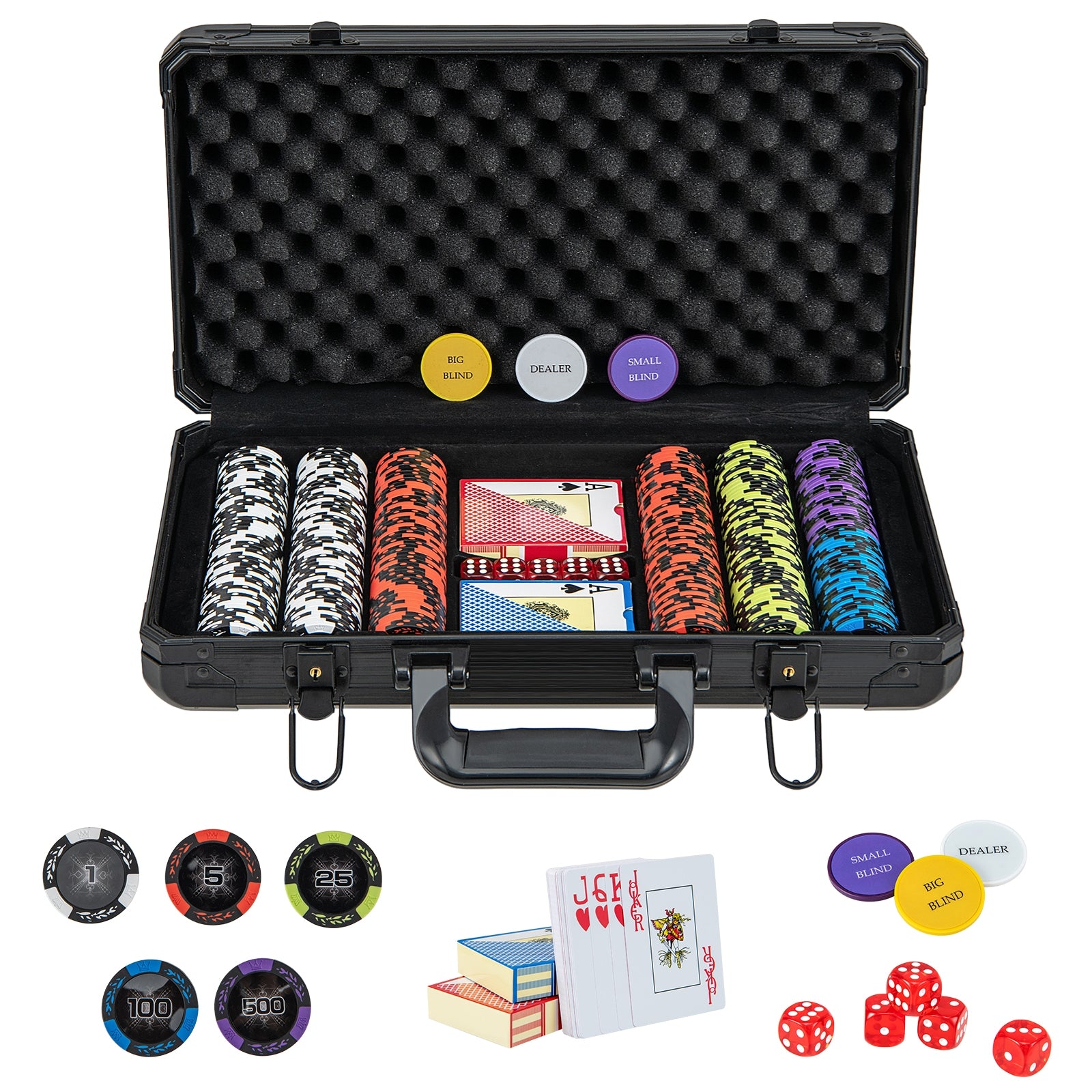 14 Gram Texas Holdem Poker Chip Set 300 Pieces Claytec Chips, Black Game Room Black at Gallery Canada