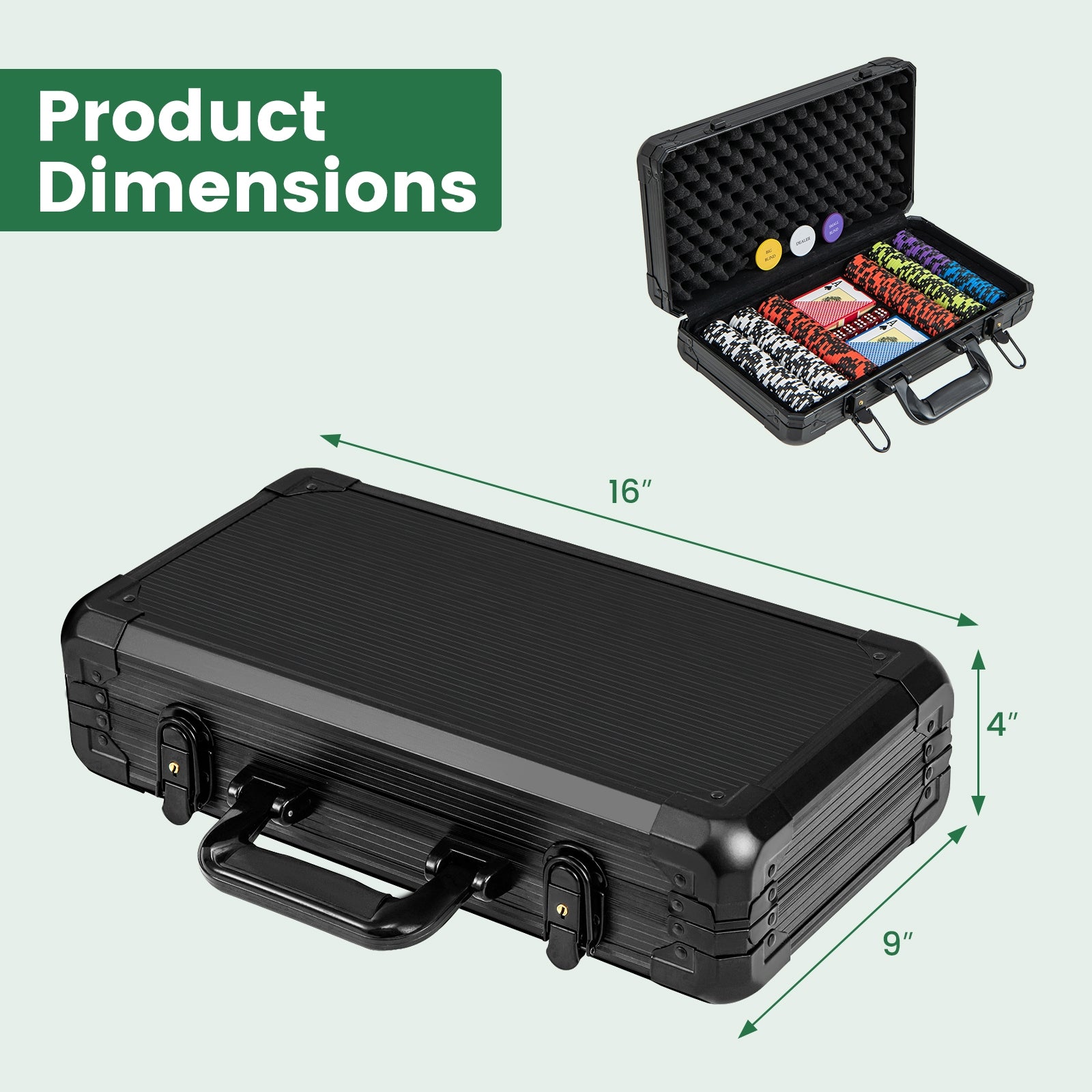 14 Gram Texas Holdem Poker Chip Set 300 Pieces Claytec Chips, Black Game Room at Gallery Canada