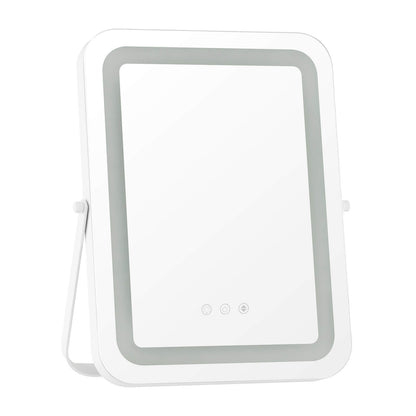 16 x 12 Inch Rectangular Vanity Mirror, 3 Color Dimmable Lighting, White Mirrors White at Gallery Canada