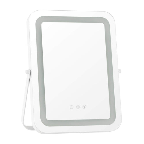 16 x 12 Inch Rectangular Vanity Mirror, 3 Color Dimmable Lighting, White