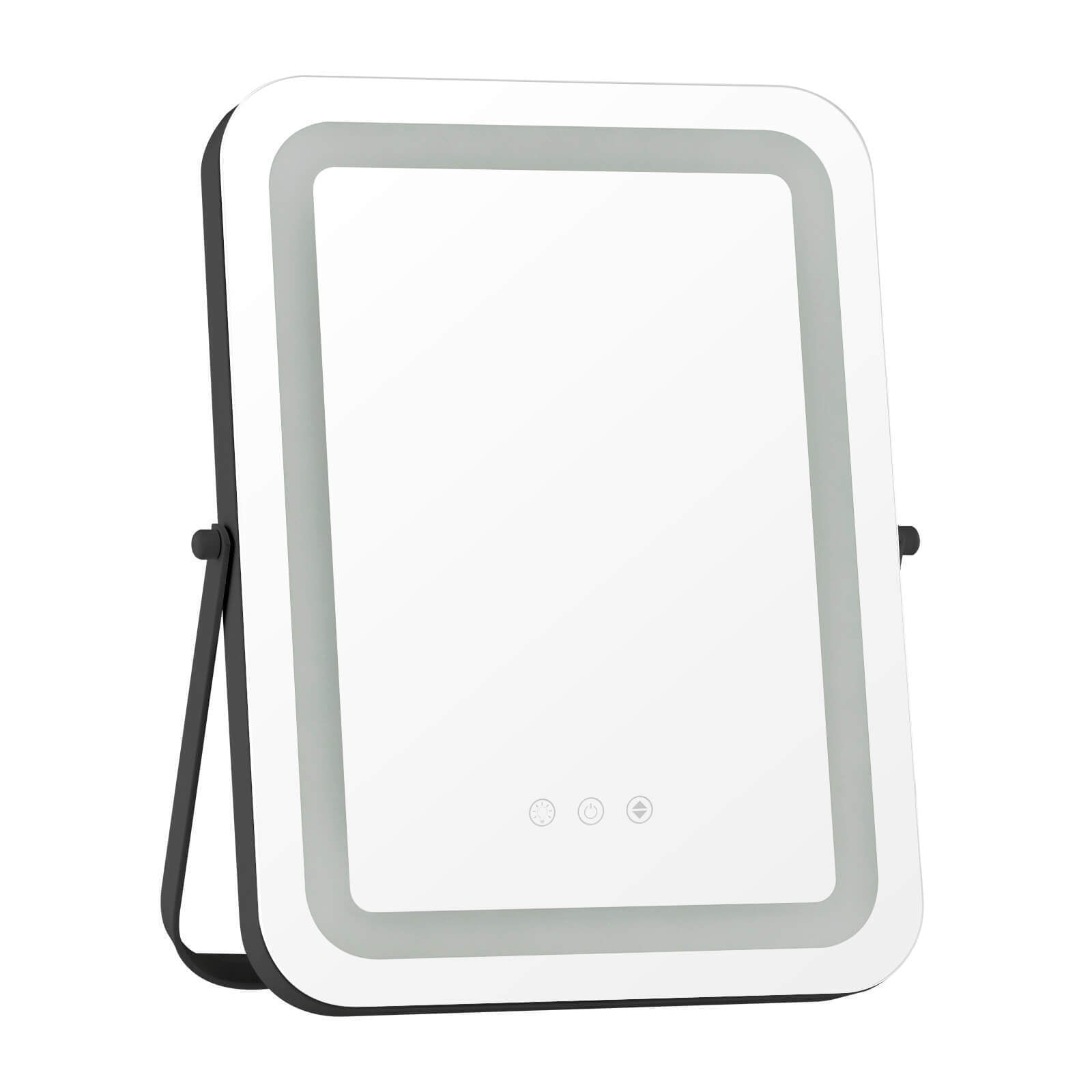 16 x 12 Inch Rectangular Vanity Mirror, 3 Color Dimmable Lighting, Black Mirrors Black at Gallery Canada
