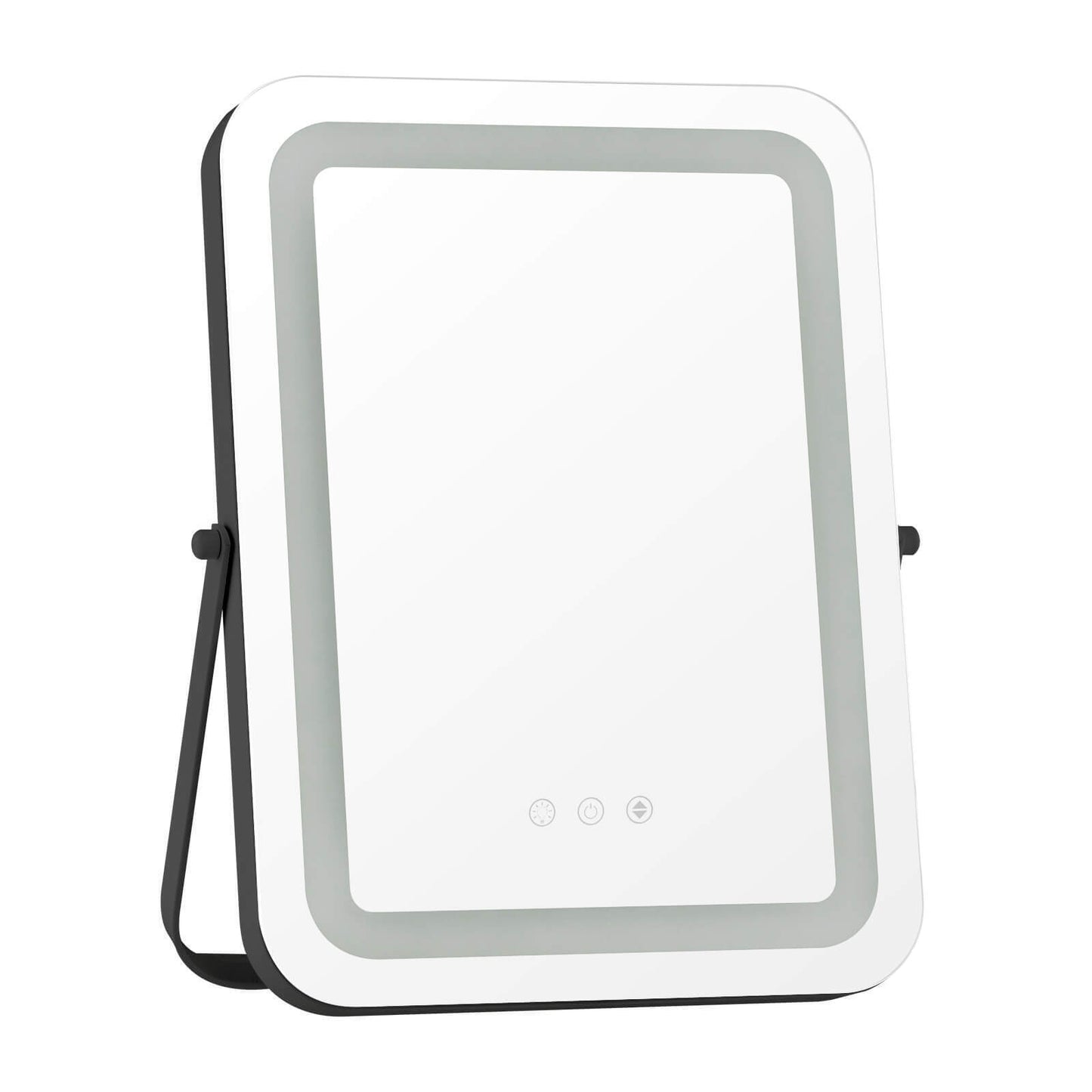 16 x 12 Inch Rectangular Vanity Mirror, 3 Color Dimmable Lighting, Black Mirrors Black at Gallery Canada