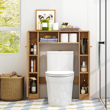 Over The Toilet Storage Cabinet with 2 Open Compartments and 4 Adjustable Shelves, Natural Bathroom Etagere at Gallery Canada