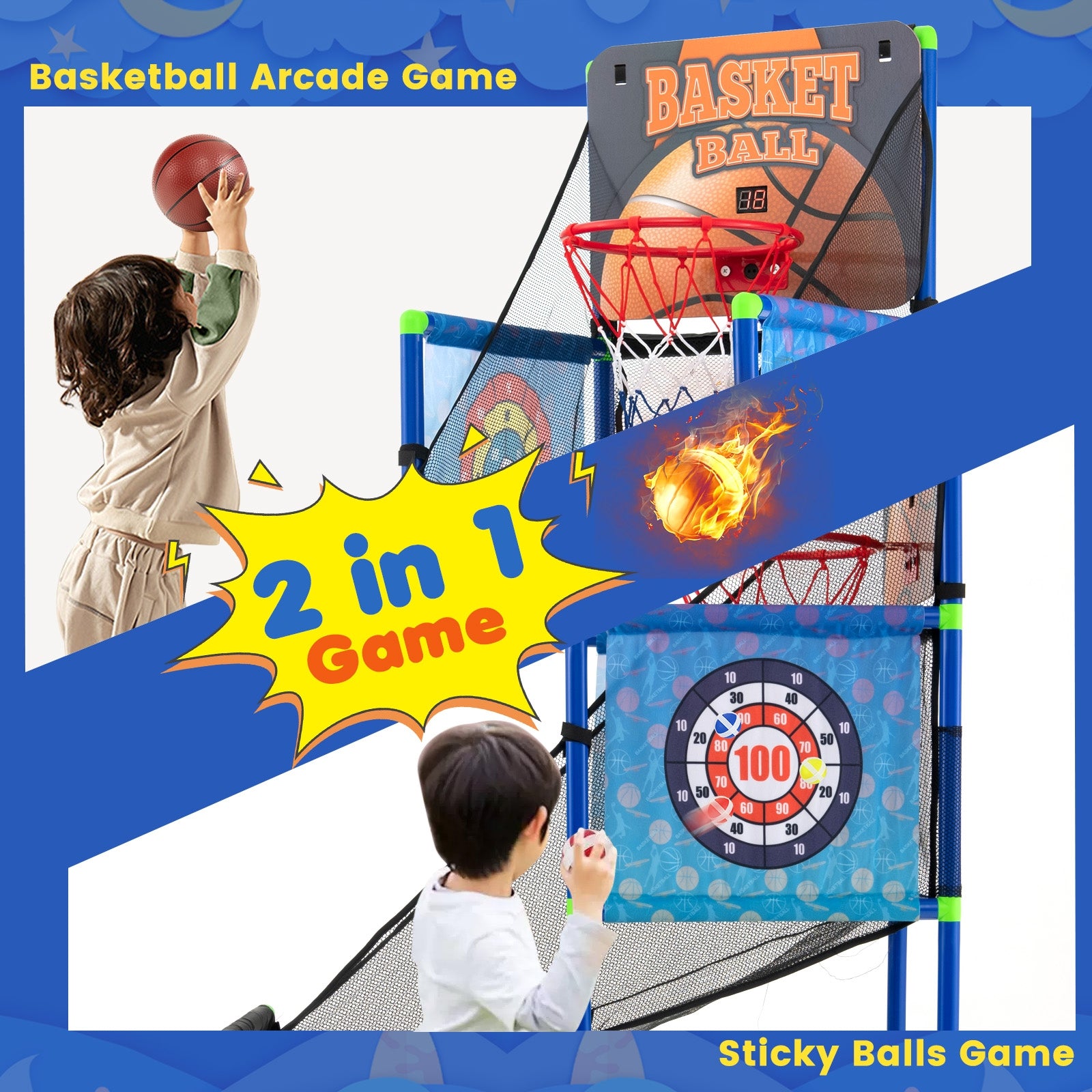 Kids Basketball Arcade Game, Electronic Scoreboard, Sound Effects Game Room at Gallery Canada