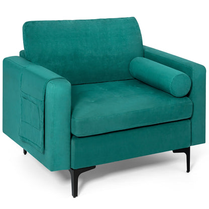 Modular 1-Seat L-Shaped Sectional Sofa With USB Port, Turquoise Accent Chairs Turquoise at Gallery Canada