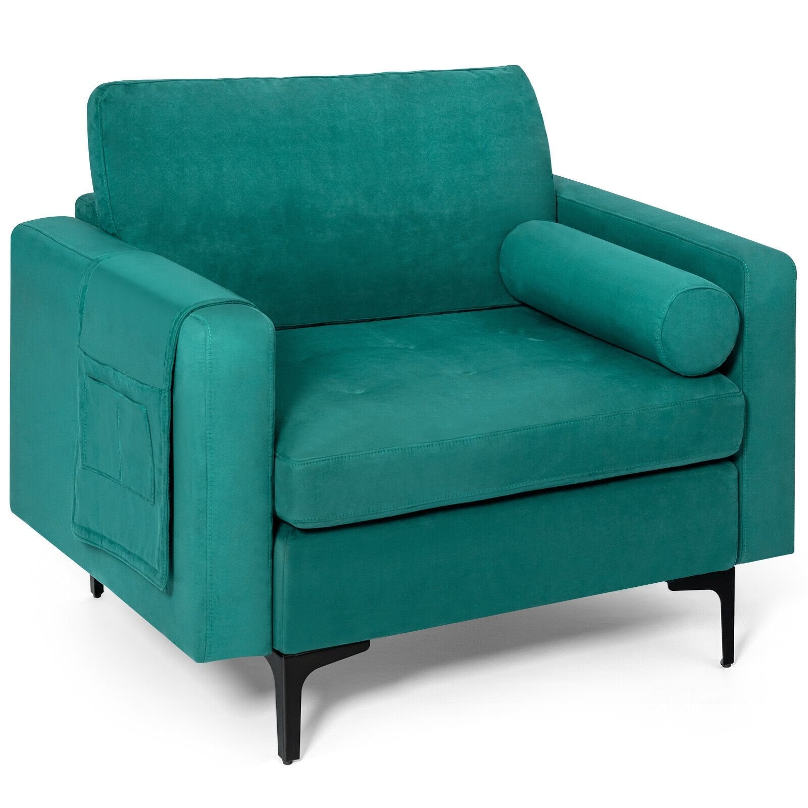 Modular 1/2/3/4-Seat L-Shaped Sectional Sofa Couch with Socket USB Port-1-Seat, Turquoise Accent Chairs at Gallery Canada