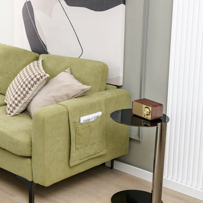 3-Seat Sectional Sofa Couch with Armrest Magazine Pocket and Metal Leg, Green Sofas & Loveseats at Gallery Canada