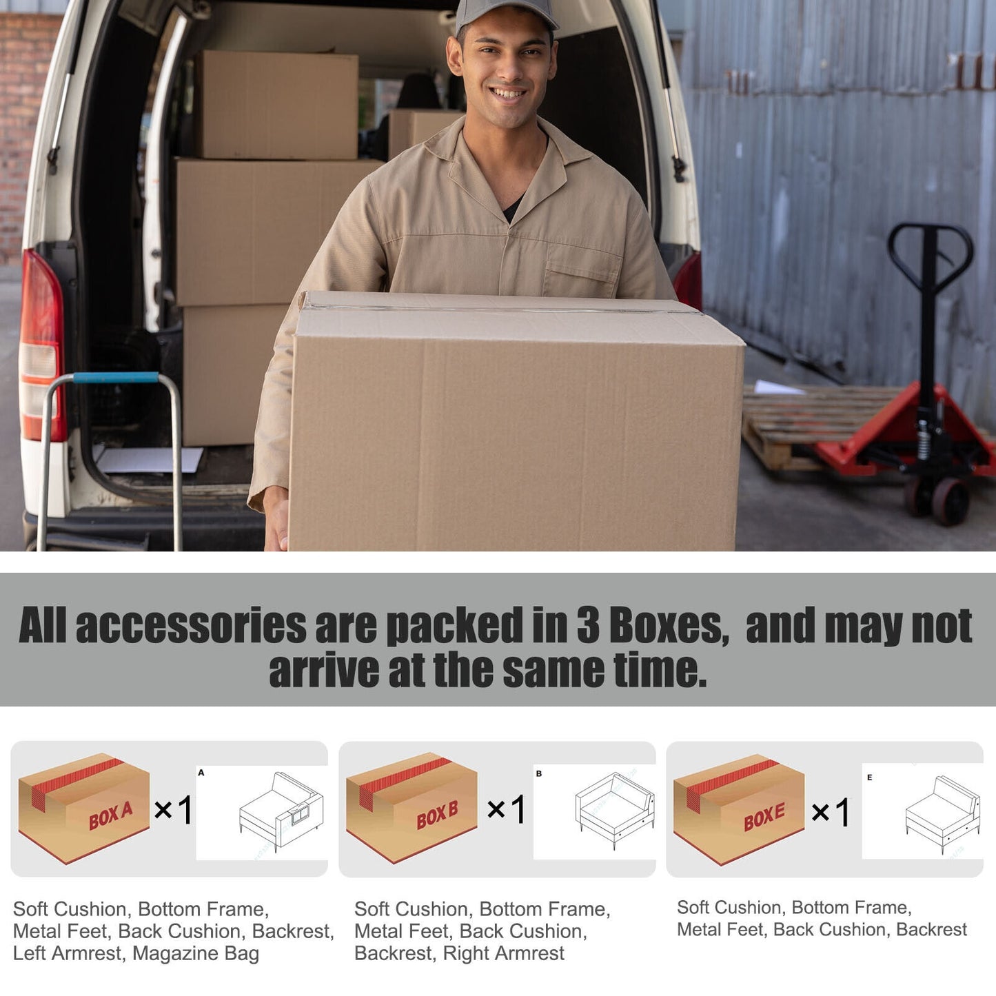 1/2/3/4-Seat Convertible Sectional Sofa with Reversible Ottoman-3-Seat, Gray Sofas & Loveseats at Gallery Canada