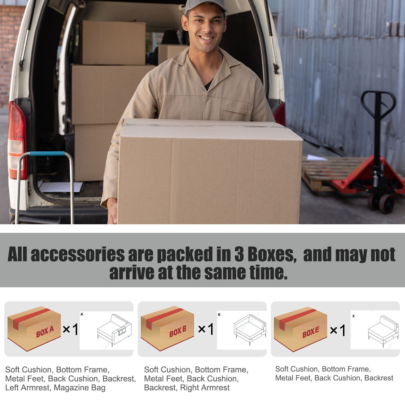 1/2/3/4-Seat Convertible Sectional Sofa with Reversible Ottoman-3-Seat, Gray Sofas & Loveseats at Gallery Canada