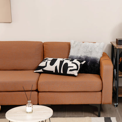 Modular L-shaped Sectional Sofa with Reversible Ottoman and 2 USB Ports, Orange Sofas & Loveseats at Gallery Canada
