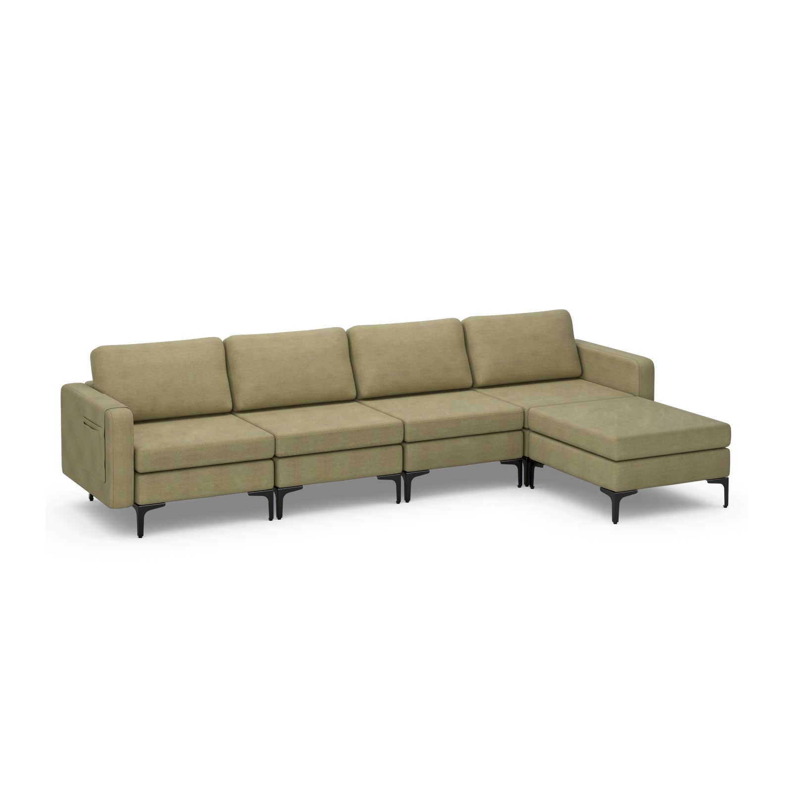 Modular L-shaped Sectional Sofa with Reversible Ottoman and 2 USB Ports, Green Sofas & Loveseats Green at Gallery Canada