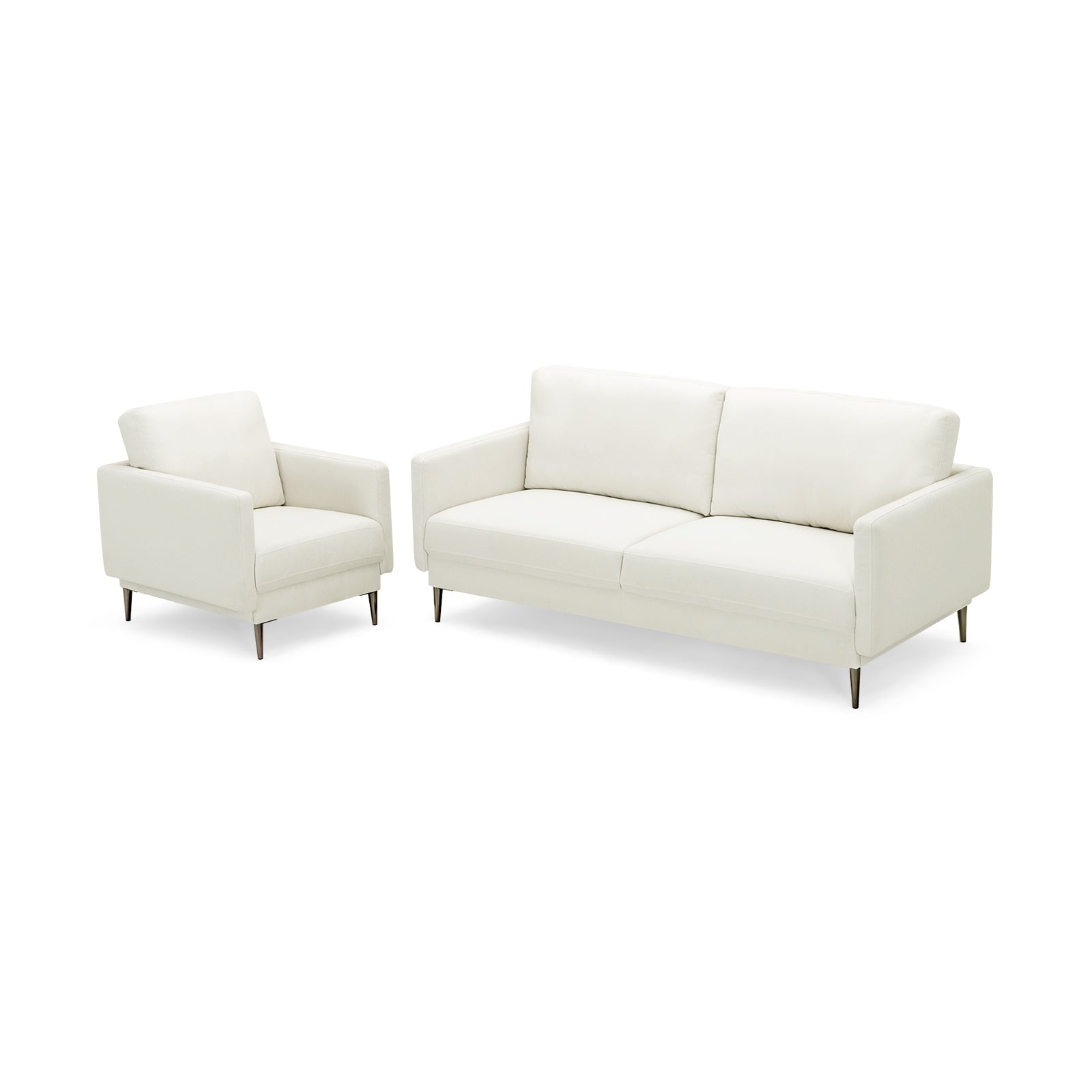 Modern Loveseat with Comfy Backrest Cushions, White Sofas & Loveseats at Gallery Canada