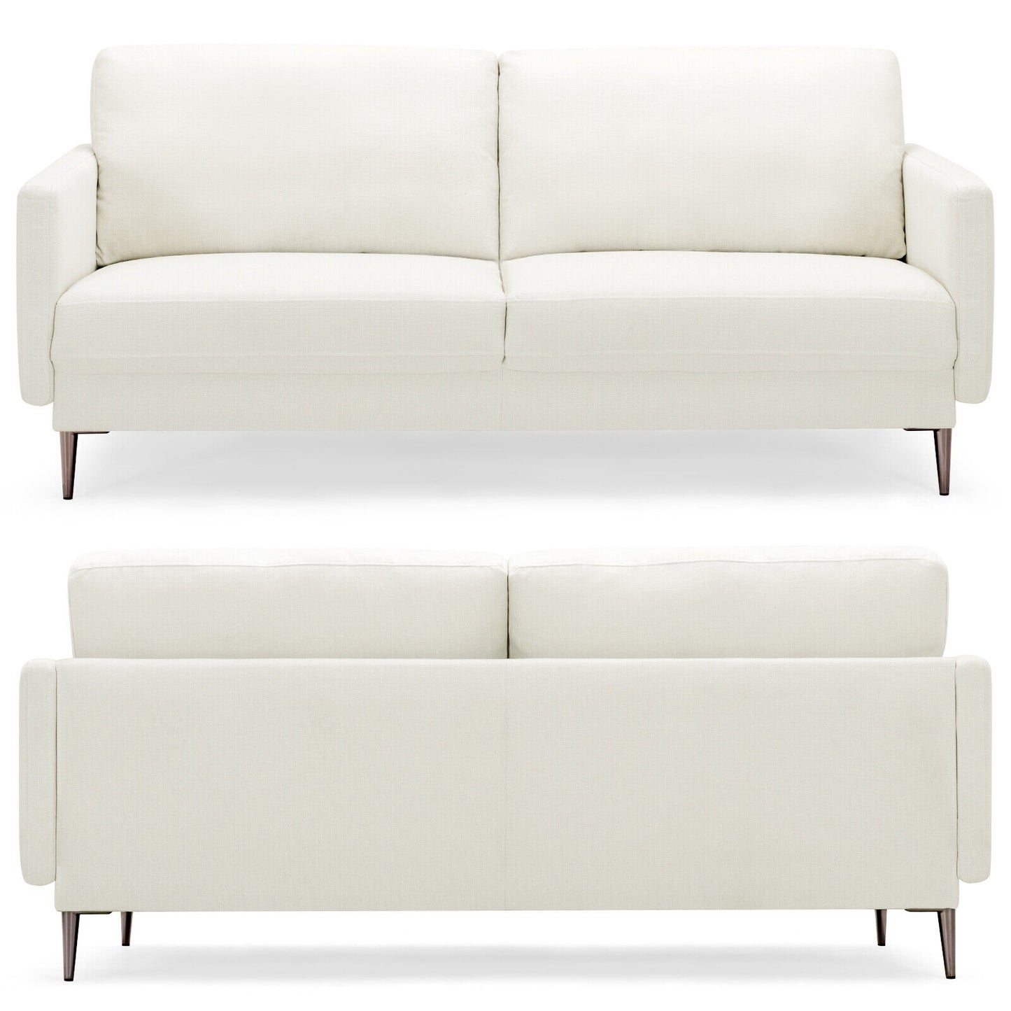 Modern Loveseat with Comfy Backrest Cushions, White Sofas & Loveseats at Gallery Canada