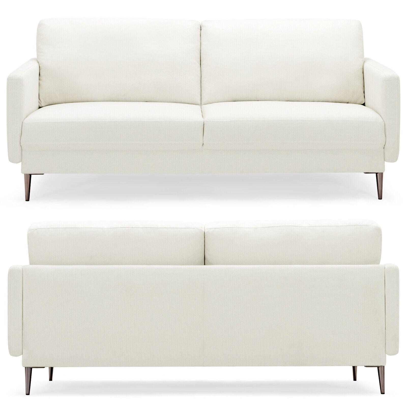 Modern Loveseat with Comfy Backrest Cushions, White Sofas & Loveseats at Gallery Canada