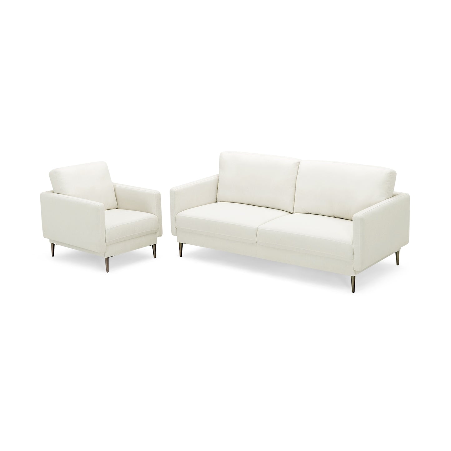 Modern Upholstered Accent Chair with Removable Backrest Cushion, White Sofas & Loveseats at Gallery Canada