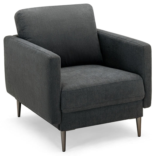 Modern Upholstered Accent Chair with Removable Backrest Cushion, Gray Sofas & Loveseats Gray at Gallery Canada