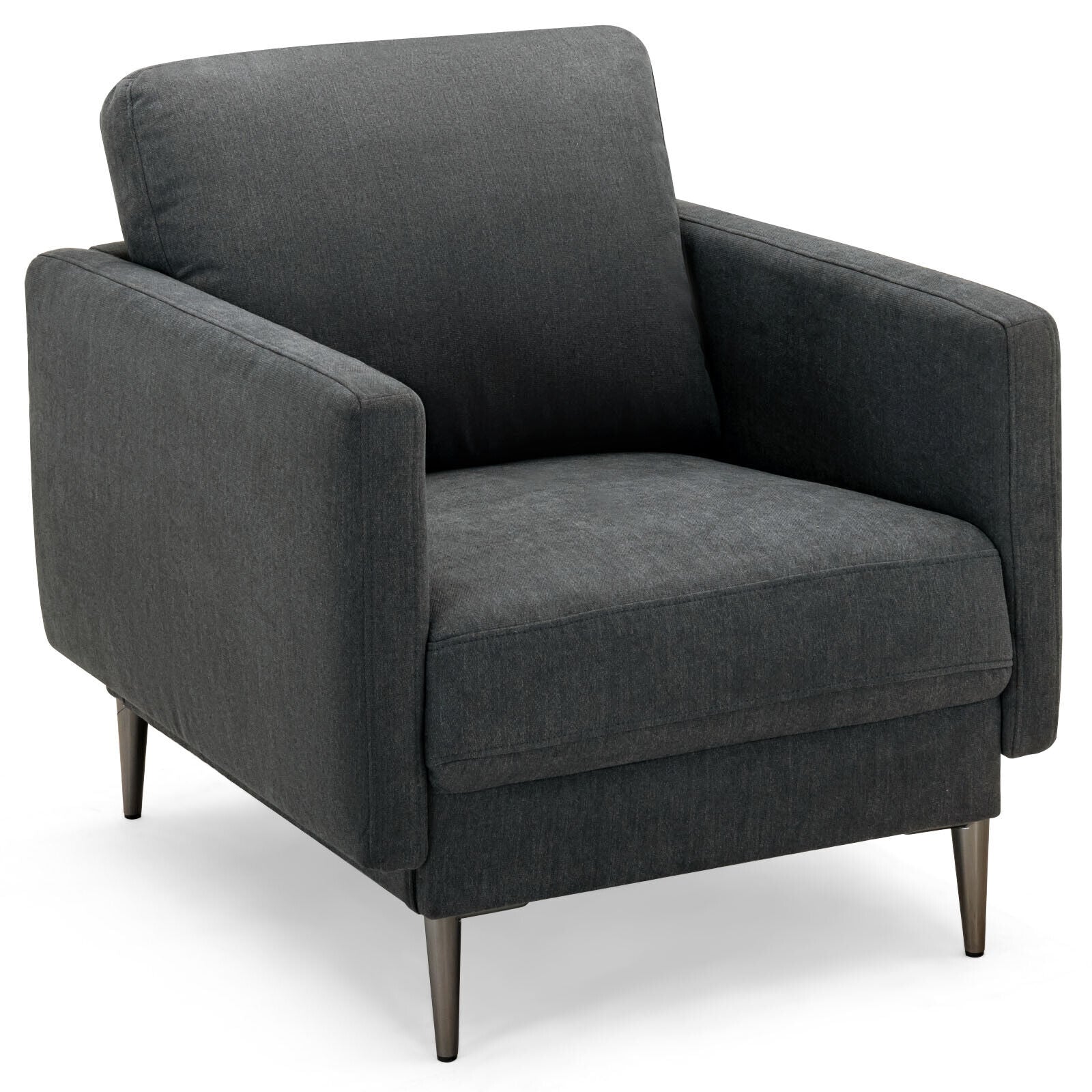Modern Upholstered Accent Chair with Removable Backrest Cushion, Gray Sofas & Loveseats at Gallery Canada