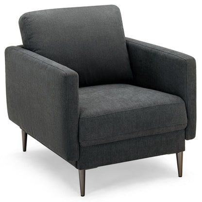 Modern Upholstered Accent Chair with Removable Backrest Cushion, Gray Sofas & Loveseats at Gallery Canada