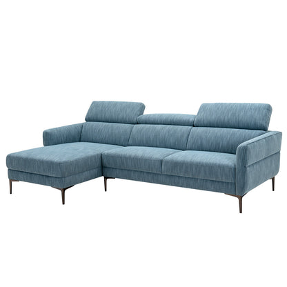 105 Inch L-Shaped Sofa Couch with 3 Adjustable Headrests, Blue Sofas & Loveseats at Gallery Canada