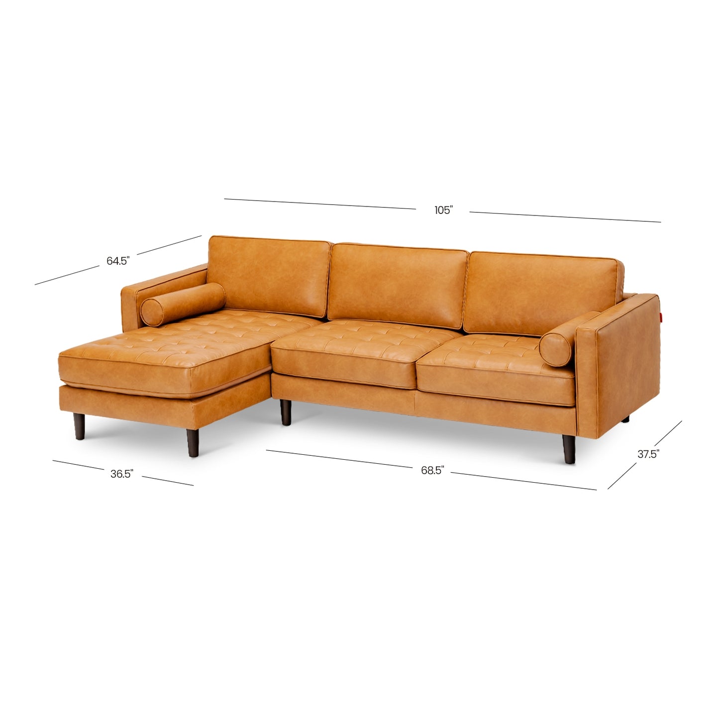 3-Seat L-Shaped Sectional Sofa Couch for Living Room, Orange Sofas & Loveseats at Gallery Canada