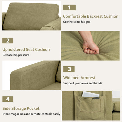 Modern Accent Armchair with Side Storage Pocket, Green Accent Chairs at Gallery Canada