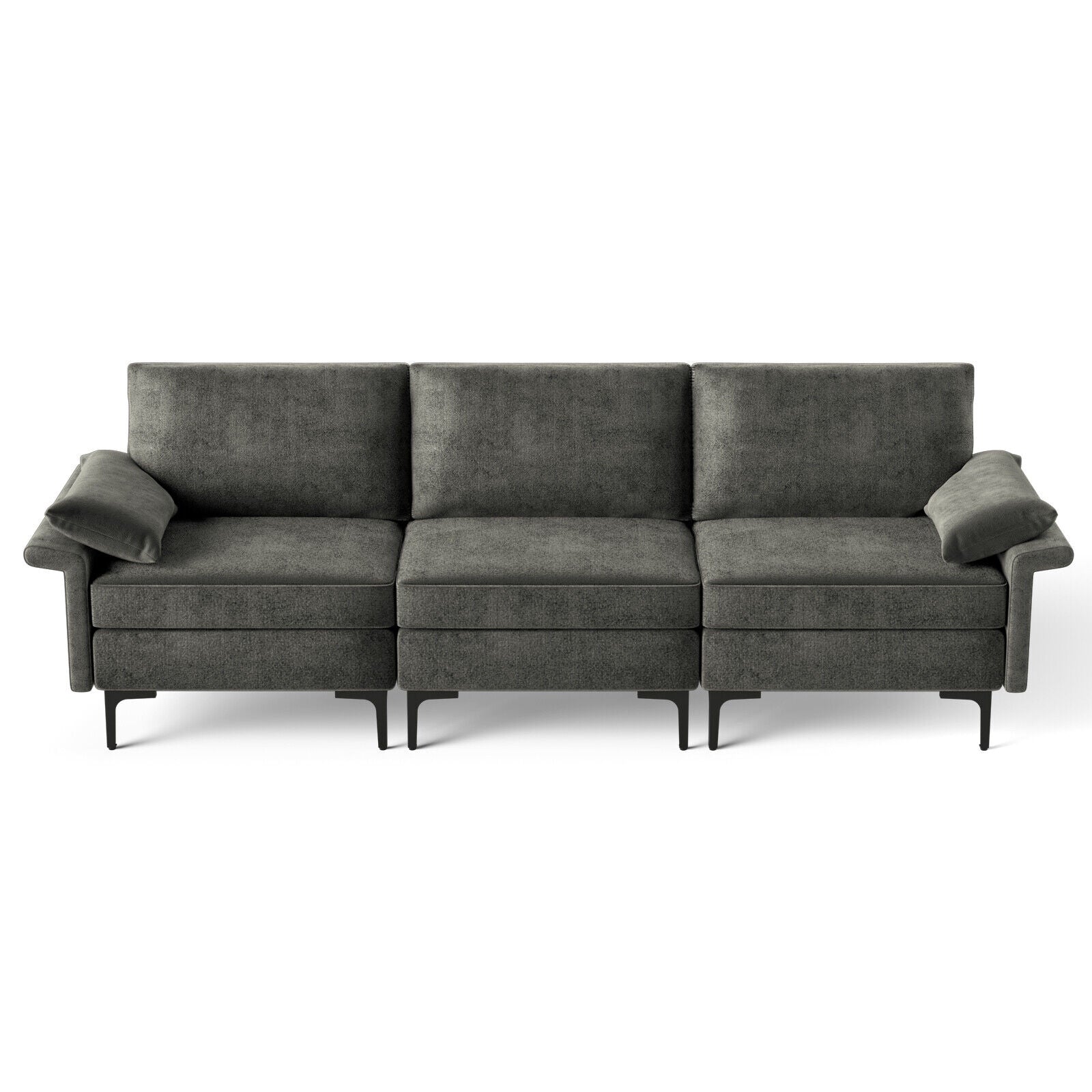 Large 3-Seat Sofa Sectional with Metal Legs for 3-4 people, Gray Sofas & Loveseats at Gallery Canada