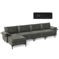Thumbnail for Extra Large L-shaped Sectional Sofa with Reversible Chaise - Gallery View 8 of 11