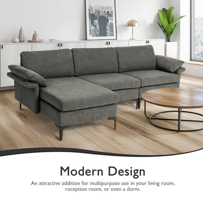 Extra Large Modular L-shaped Sectional Sofa with Reversible Chaise for 4-5 People, Gray Sofas & Loveseats at Gallery Canada