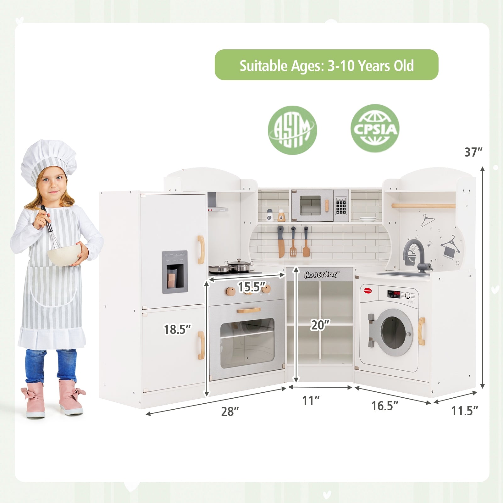 Toddler Corner Play Kitchen with Range Hood Ice Maker at Gallery Canada