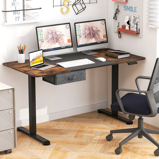 Height Adjustable Electric Standing Desk with USB Charging Port, Black - Gallery Canada