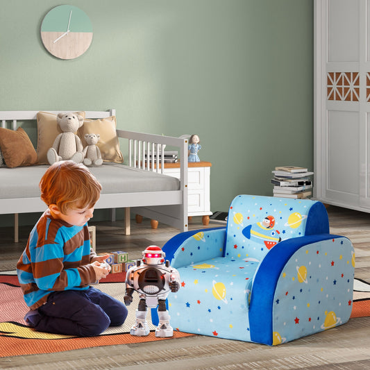 3 in 1 Convertible Flip Open Kids Sofa for Nap Play Sleep, Blue Kids Chairs & Seating Blue at Gallery Canada