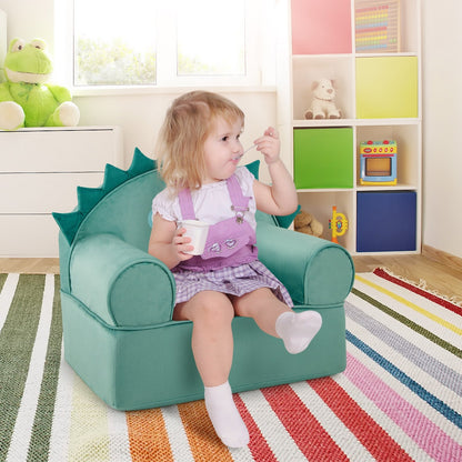 Original Kids Sofa with Armrest and Thick Cushion, Green